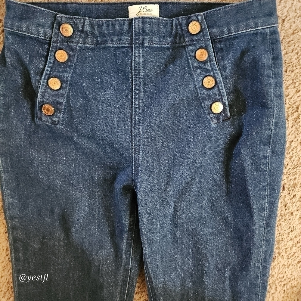 J. Crew Billie Demi Boot Sailor Crop jeans 27P - Picture 3 of 5